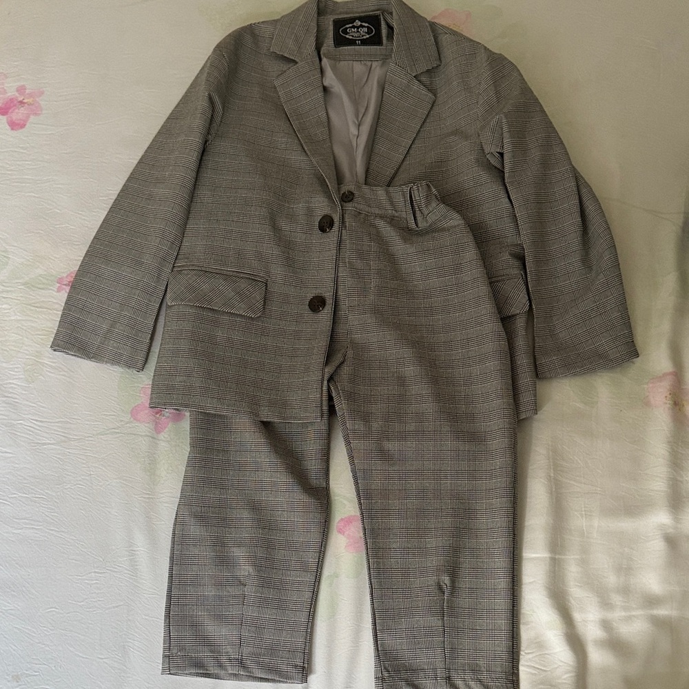 Kids Gray Blazer and Pants Set